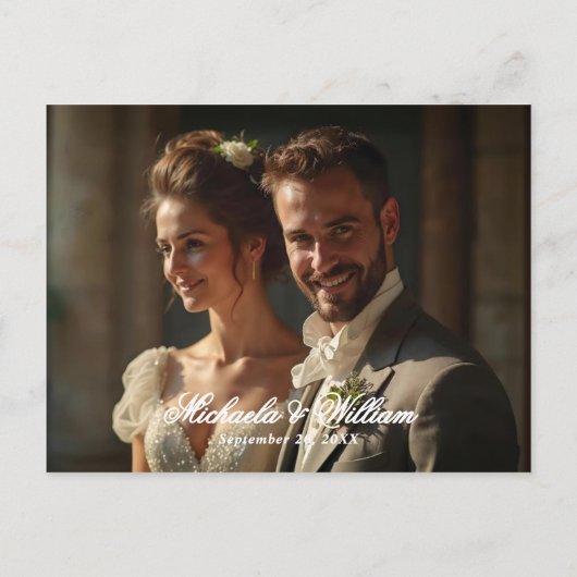 ヴィンテージリージェンシーモノグラム結婚クレストありがとう ポストカード (裏面)