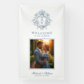 ヴィンテージリージェンシーモノグラム結婚クレストウェルカム 横断幕 (縦)