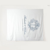 ヴィンテージリージェンシーモノグラム結婚クレストバック タペストリー (正面(横))