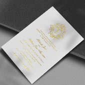 ヴィンテージリージェンシーモノグラム結婚クレスト実在ーズ 箔招待状