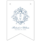 ヴィンテージリージェンシーモノグラム結婚クレスト バンティングフラッグ (第1の旗)