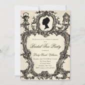ヴィンテージリージェンシーロココブライダルシャワーティーパーティー 招待状 (正面)