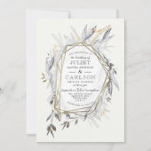 ヴィンテージリースと野菜の葉の招待状 招待状 (正面)
