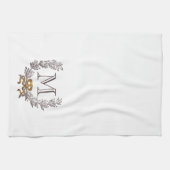 ヴィンテージリースパーソナライズされたモノグラムイニシャル茶 キッチンタオル (横)