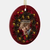 ヴィンテージリース写真クリスマスオーナメント セラミックオーナメント (右)