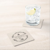 ヴィンテージリース新着ギフトパーソナライズされたモノグラム スクエアペーパーコースター (インサイチュ)