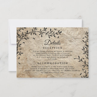 ヴィンテージリース結婚詳細カード 招待状