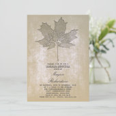 ヴィンテージリーフツリーロマンチックブライダルシャワー 招待状 (スタンド正面)