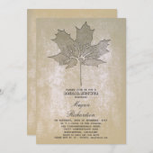 ヴィンテージリーフツリーロマンチックブライダルシャワー 招待状 (正面/裏面)