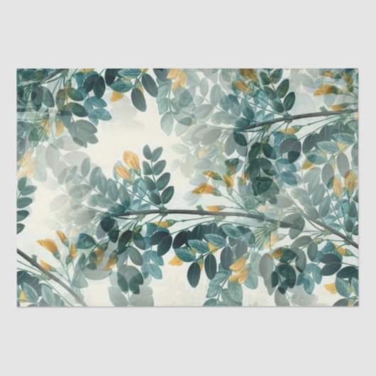 ヴィンテージリーフフローラデザイン分離ティッシュペーパー 薄葉紙 (正面)