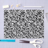 ヴィンテージリーフ植物模様ブラックとホワイトBW 薄葉紙 (クラフト)