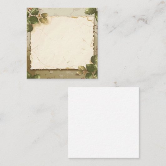 ヴィンテージリーフ縁どパーチメント ノートカード (正面/裏面)