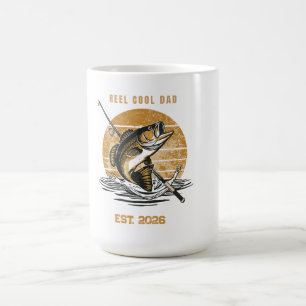 ヴィンテージリールクールダッドフィッシンググラフィック父の日 コーヒーマグカップ