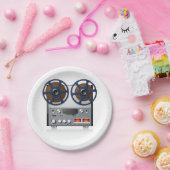 ヴィンテージリールテープデッキ ペーパープレート (パーティー)