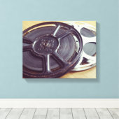 ヴィンテージリールフィルム キャンバスプリント (インサイチュ (ウッドフロア))