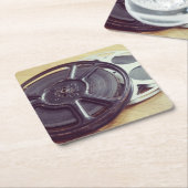 ヴィンテージリールフィルム スクエアペーパーコースター (アングル)