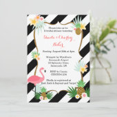 ヴィンテージルアウ(ハワイ式宴会)とストライプグリッター招待状 招待状 (スタンド正面)