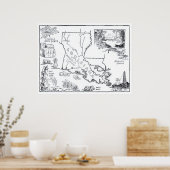 ヴィンテージルイジアナの地図(1912) ポスター (キッチン)