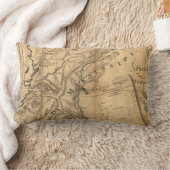 ヴィンテージルイジアナマップ装飾用クッション ランバークッション (ブランケット)