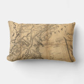 ヴィンテージルイジアナマップ装飾用クッション ランバークッション (正面)