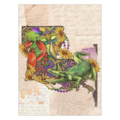 ヴィンテージルイジアナ地図ケージャンクロフィッシュアンドアリゲーター テーブルクロス (正面)