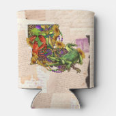 ヴィンテージルイジアナ地図ケージャンクロフィッシュアンドアリゲーター 缶クーラー (裏面)