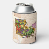 ヴィンテージルイジアナ地図ケージャンクロフィッシュアンドアリゲーター 缶クーラー (缶裏面)