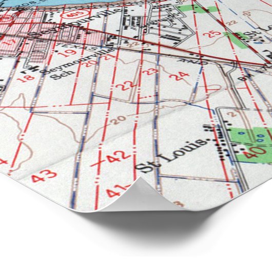 ヴィンテージルイジアナ州バトンルージュの地図(1963年) ポスター (角)