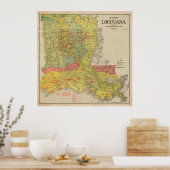 ヴィンテージルイジアナ油&ガスフィールドマップ(1920) ポスター (キッチン)