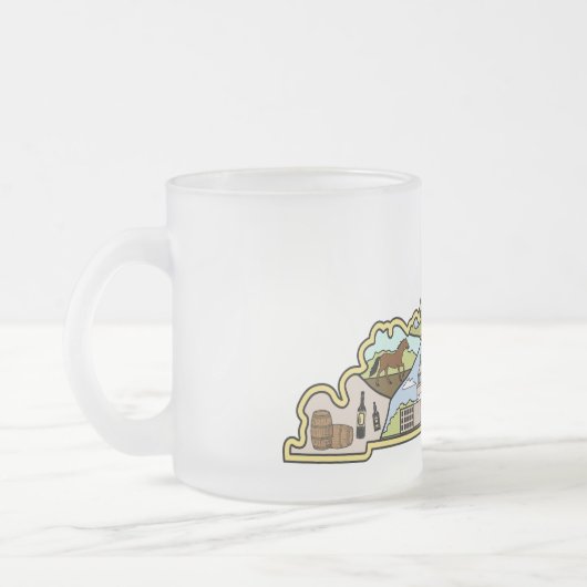 ヴィンテージルイスビルレキシントンケンタッキーの地図 フロストグラスマグカップ (左)