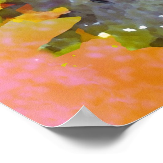 ヴィンテージルイワーインコズミックヒッピー猫アートポスター ポスター (角)