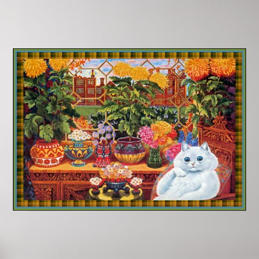 ヴィンテージルイワーインフラワーラバーキャットポスタープリント ポスター (正面)