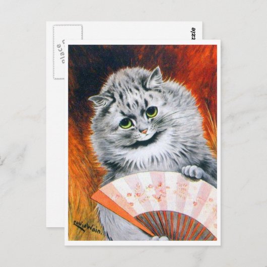 ヴィンテージルイ・ウィン猫ファンポストカード ポストカード (正面/裏面)