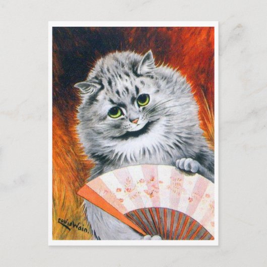 ヴィンテージルイ・ウィン猫ファンポストカード ポストカード (正面)