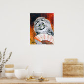 ヴィンテージルイ・ワイン猫のファンポスター ポスター (キッチン)