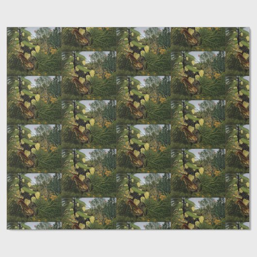 ヴィンテージルソーでタイガーとバッファローの戦い ラッピングペーパー (フラット)