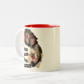 ヴィンテージルックおもしろいスの訪問者 ツートーンマグカップ (正面左)