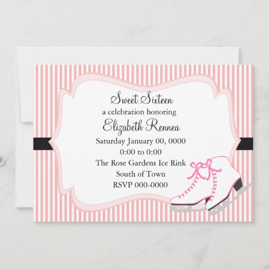 ヴィンテージルックアイススケート 招待状 (正面)