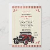 ヴィンテージルックアンティークカー誕生日招待状 招待状 (正面)
