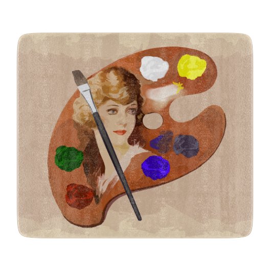 ヴィンテージルックアーティストパレット カッティングボード (正面)