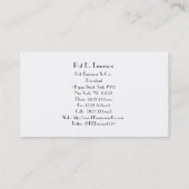 ヴィンテージルックアートデコプルームのパターン#2シルバーBW 名刺 (裏面)