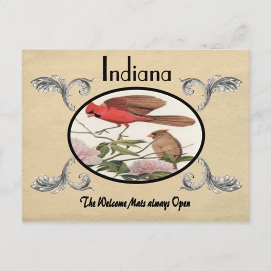 ヴィンテージルックオールドポストカードインディアナ州 ポストカード (正面)