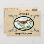 ヴィンテージルックオールドポストカードジョージアステスト ポストカード (正面/裏面)