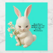 ヴィンテージルックカスタムーのパーソナライズ復活祭バニーかわいい ワインラベル (シングルラベル)