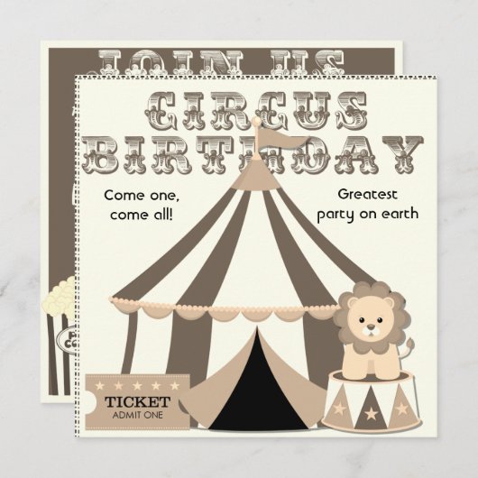 ヴィンテージルックカスタム誕生日招待状 招待状 (正面/裏面)