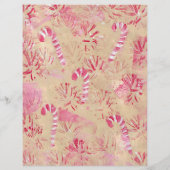 ヴィンテージルックキャンディキャンズクリスマスクラップブック紙 (裏面)