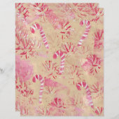 ヴィンテージルックキャンディキャンズクリスマスクラップブック紙 (正面/裏面)