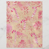 ヴィンテージルックキャンディキャンズクリスマスクラップブック紙 (正面)