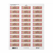 ヴィンテージルックキャンディーケーンクリスマス住所 シール (フルシート)