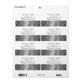 ヴィンテージルックグレー&シルバーダマスク#3ワインラベル ラベル (フルシート)